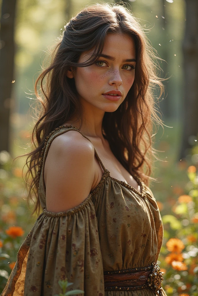 Draw a picture of a person with long, dark brown hair named Luane.