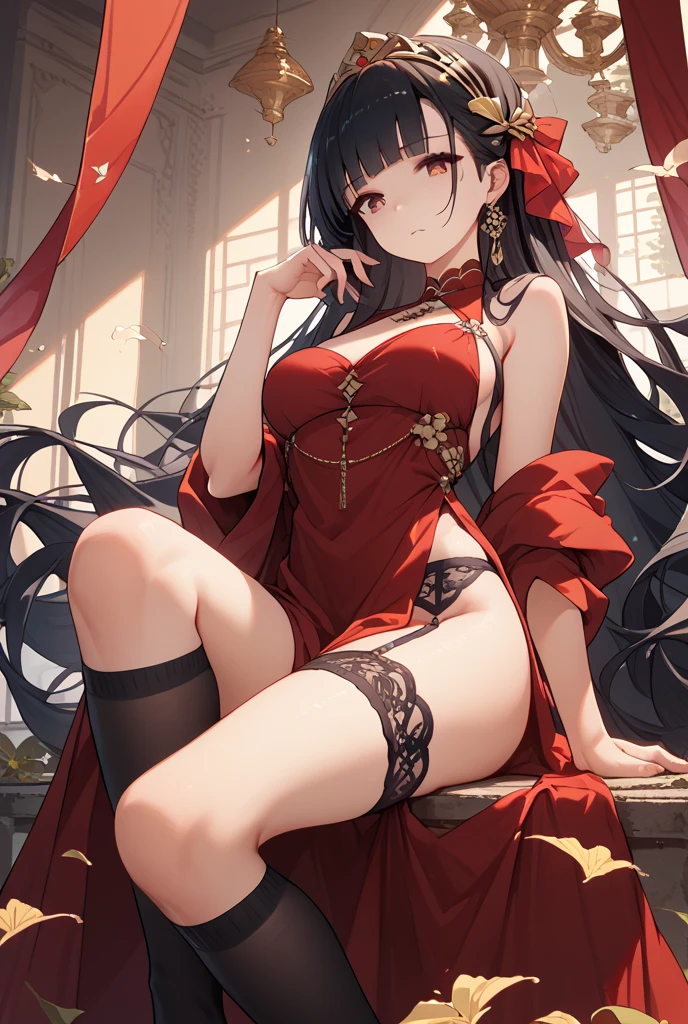 (masterpiece、high resolution、high quality)、Hell World:1.3、The Dead World of Selfishness、Japanese women、Beautiful Woman、double eyelid、Alluring、Passionate、30 years old、Fascinating、Woman in red Dress、Perfect Anatomy、Beautiful body、Beautiful Skin、(Femme fatale、Dangerous women)、Supermodel、Professional photography、