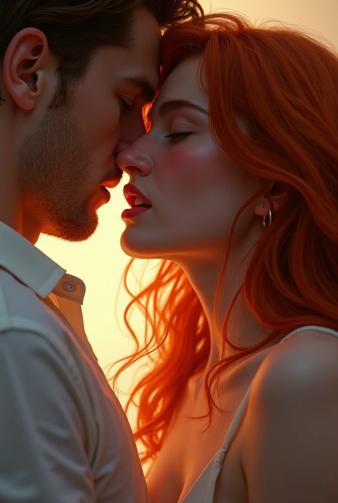 current book cover, redhead woman in love with two men