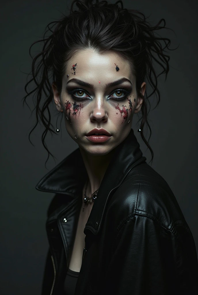close up of a scary brazilian female cyberpunk clown on a Circus background bycircus background, a character portrait, trending on deviantart, dark atmoshopere, riot entertainment realistic, techno, peter hurley, costume design, taken with hasselblad H6D 100c, the HCD 24mm lens, old master photorealistic, cinematic lighting, volumetric lighting, dark atmosphere, soft lighting, BREAK <lora:difConsistency_photo:0.5>, BREAK <lora:difConsistency_detail:0.8>, BREAK <lora:difConsistency_darktheme:0.5>