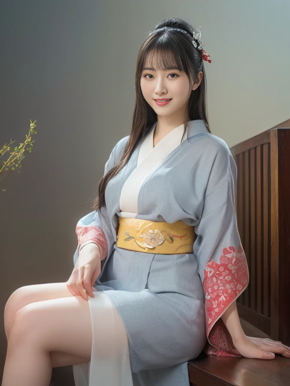 Japanese female, (underweight), (medium bust best quality:1.5), 30 years old, (cheerful grin:1.3),big city, Ao dai, full body shot