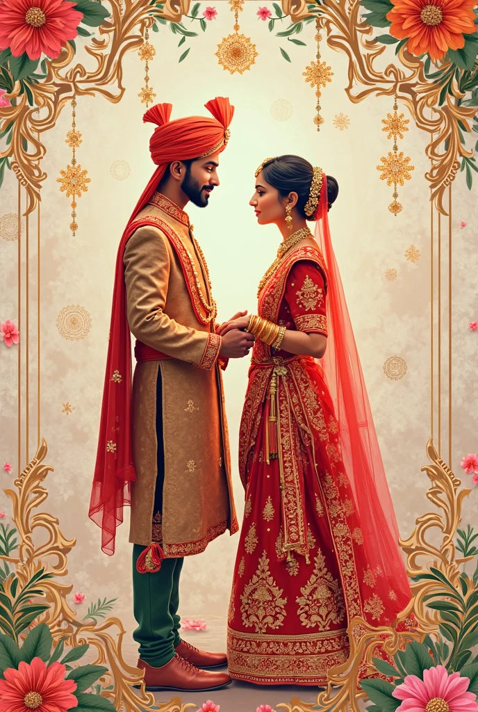 they are dressed in traditional indian attire and posing for a picture, couple pose, beautiful background, mountain background, lovely couple, taken with canon 5d mk4, photo taken with nikon d750, photo taken with nikon d 7 5 0, dramatic lighting !n-9, wedding photo, wedding photography, photo taken with canon 5d, couple portrait, shot on nikon z9