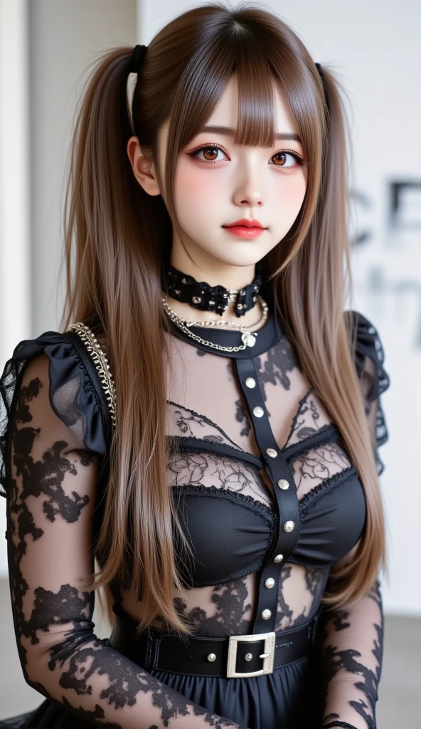 Kizi,170 cm, brownhair, blonde highlights, gothic 