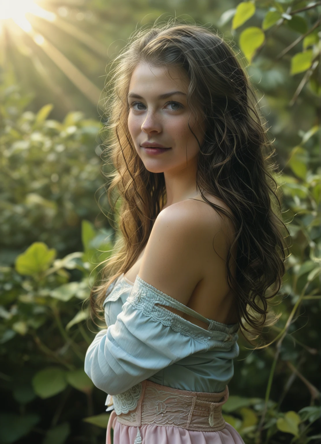 realistic 14-years-old girl photos with long hair, Cute face, shaved, Slender body, skinny open legs, Thin ankles, thin-waist, lingerie, steamy shower, (naked)