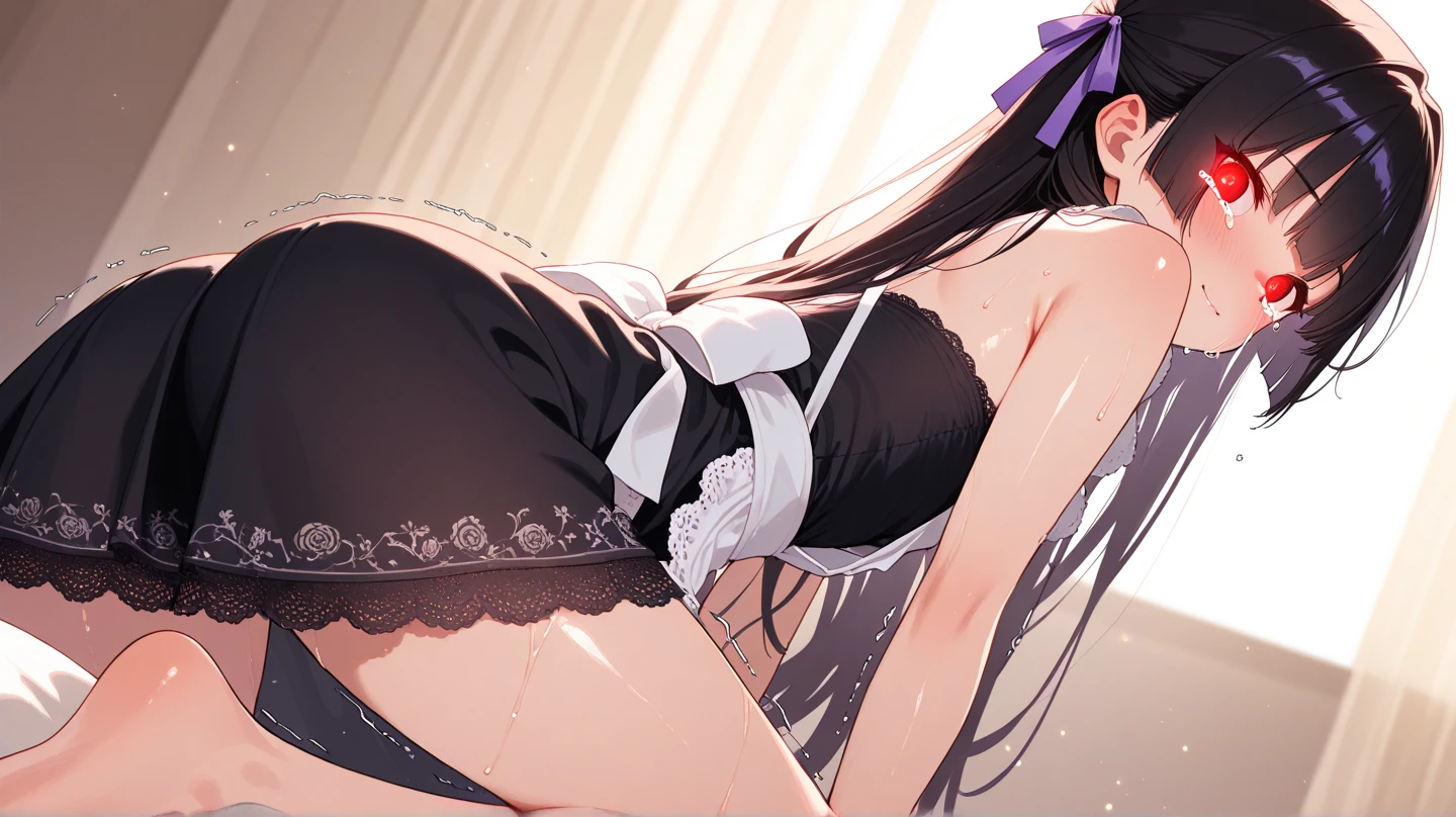 (1girl:1.3), (photorealistic:1.4), (masterpiece, top quality, best quality, official art), extreme detailed, highest detailed, (ultra-detailed), ((an extremely delicate and beautiful)), cinematic light, contemporary, (ultimate cute face), solo, sitting on sofa, spread legs, (((no undies))), (((black pantyhose))), garter straps, in heat, (((steam))), (((moaning))), (((armpits))), (((pubic hair under pantyhose)))