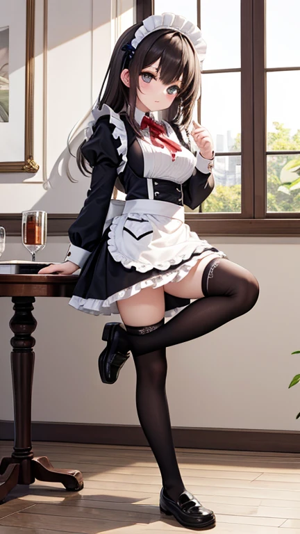 (masterpiece:1.2, best quality:1.1, highres,absurdres, high quality),(photorealistic:1.1),ultra-detailed,8k, ultra hd, super detailed,ShalltearV4, 1girl,mature female,(red eyes):0.9,medium silver hair,hair bow,frills, maid black top,maid black skirt,fireplace, (holding duster, duster):1.2,indoors, bend over,skirt lift,accidental exposure,pink panties, smirk:1.3
<lora:ShalltearV4:1> <lora:GoodHands-vanilla:0.7> <lora:Dress04:0.5> <lora:accidental_exposure:0.6>