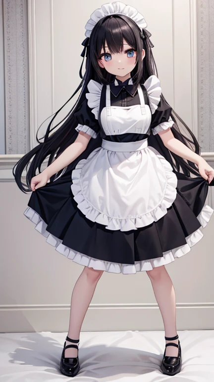 Maid costume真人芭比，Gothic art, Maid costume, Gothic girl anime girl, Weird art style, Maid costume, Gorgeous skirt。Multi-layered lace skirt。Artwork in the style of Guweiz, , Witch Costume, 