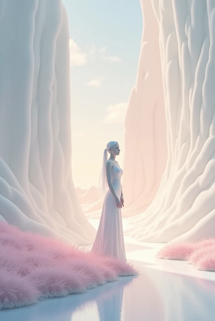 pastel pink and white album cover