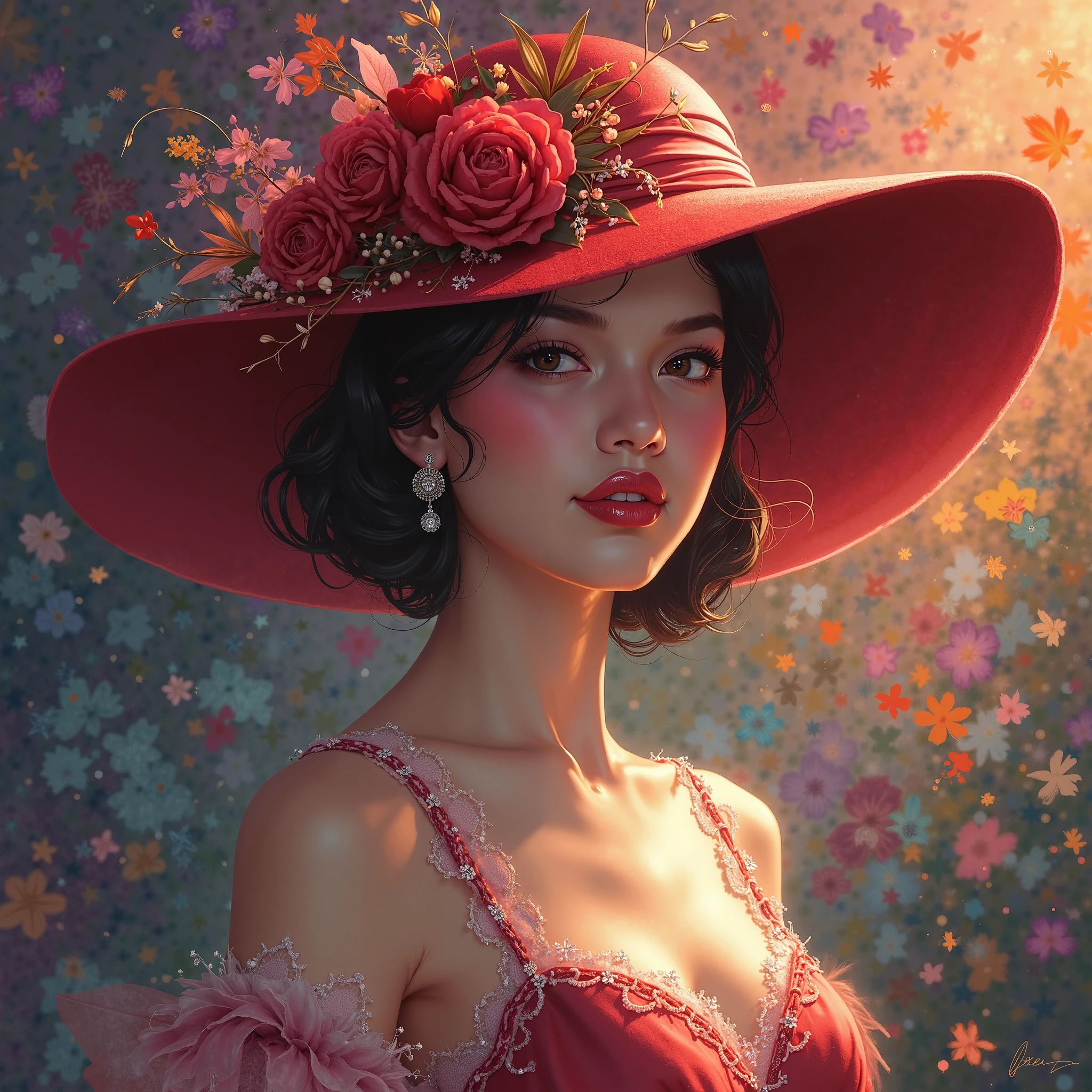 Create a version of the little red hat wearing transparent red lingerie, pose bem insinuante para o lobo mau, cena de coito!