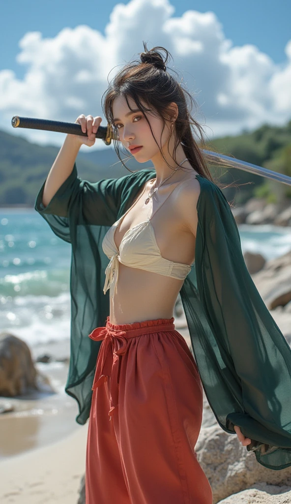8k,A female adventurer from another world,so beautiful(Like the real thing),Adult woman in leather armor,((A woman with short brown hair:1.4)),blue eyes,((Woman shooting with a stone crossbow:1.5))、Brown combat trousers,Dagger on hip,Walking in mountainous areas,Perfect Face,Perfect hand shape,charm,Volume measurement,Body balance,超High resolution,super Realistic skin,Digital single-lens reflex camera, Soft lighting, high quality, Highly detailed face, Highly detailed eyes, highly detailed skin, skin, Scattered under the surface, Highly detailed face, Highly detailed eyes, Beautiful expression, Lip, Detailed Background, Written boundary depth, Small breasts、Volumetric Lighting, Sharp focus, Absurd, Realistic proportions, Excellent anatomy, (Realistic, 超Realistic:1.4), 16k hdr, dawn,High resolution,super Realistic skin,super Beautiful expression,Fantasy art,Character Art,Dynamic pose,compensate,Brown cloak,((Carrying a big bow:1.4)),