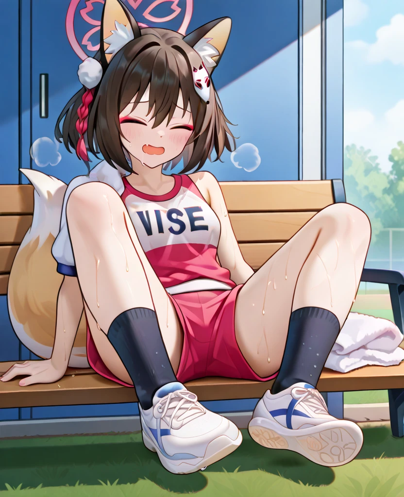 score_9, score_8_up, score_7_up, score_6_up, score_5_up, score_4_up, source_アニメ, screenshots,
shiroko-gym, shiroko \(blue archive\),blue eyes,grey hair,hairclip,animal ears,Halation,track jacket,buruma,white socks,sneakers,
Erotic, Completely naked Hold the earpick in your left hand、Rubbing pussy 1 person Plump Big Breasts Suck your with your right hand