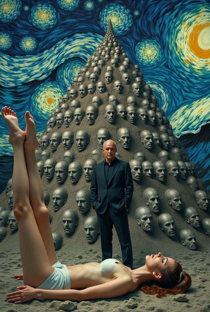 masterpiece, highest quality, High resolution, 8k, (((colorful))), A deserted, dirty green beach、Nearby, a broken body is lying with only its head lying on the ground.、american statue of liberty、Martius_Fuzz, One large nuclear explosion with shockwaves from emb-nuke2 in the distance, Long Range Shots