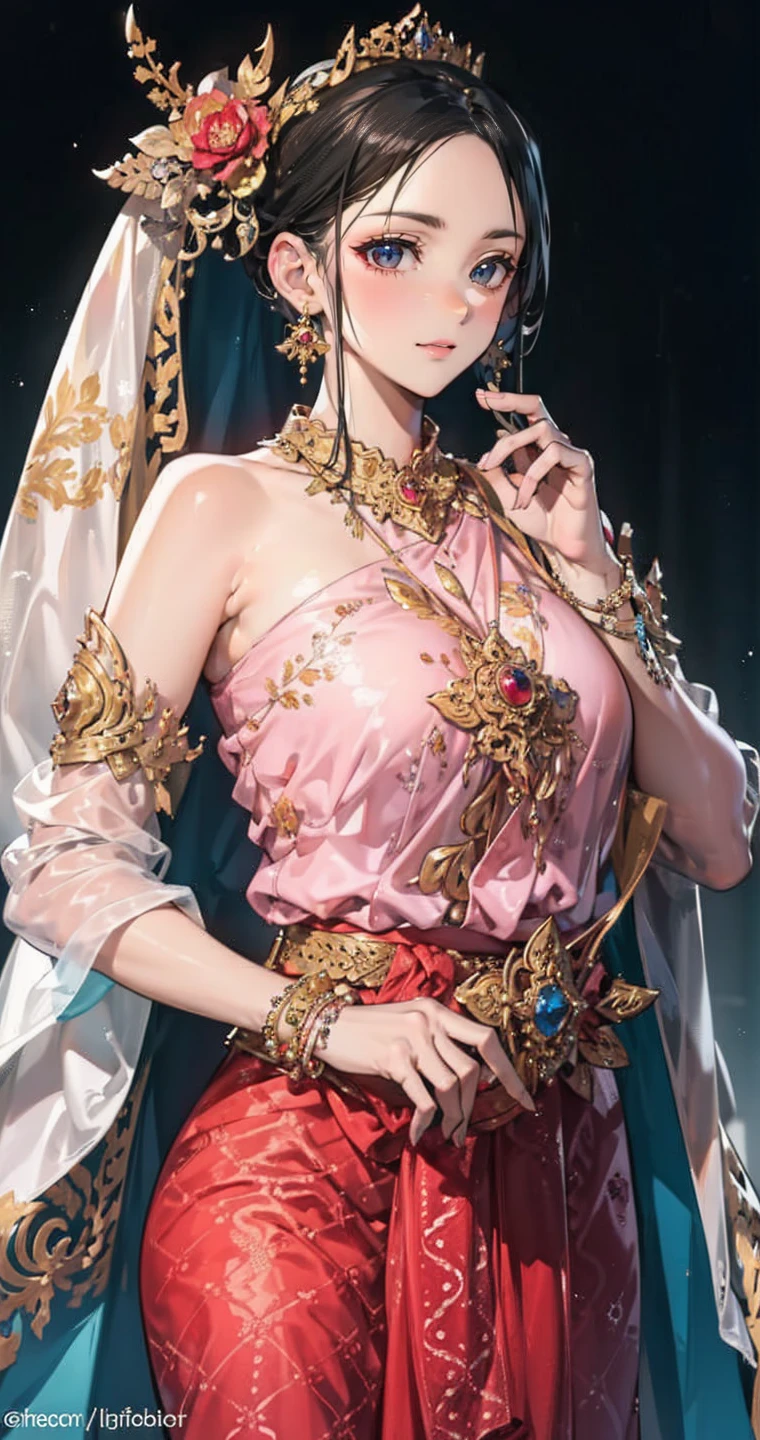 well built,Best build quality ,Masterpiece, lamp, very beautiful, Very meticulous ,CG ,Yoon ,8k wallpaper, Amazing cleavage, Detailed pubic hair, Masterpiece,best quality,official art,Extremely detailed CG-8k wallpaper,Ridiculous resources, Absolutely ridiculous......., The file size is very large....... , very fine, high resolution, Very meticulous,Meticulous beautiful girl, Very fine eyes and face, beautiful eyes,there'Gives radiance to the face.,unger sister, (Shen He\Genshin Impact), (exaggerated), (((blonde hair))), (single braid), long golden hair, (blue eyed bitch), ((His long bangs covered one eye.......)), (((hair in one eye))), (((Bangs covering right eye))), ((decorate)), ((Tassel Earrings)), (((Describe the arm in detail.......))), (((Excellent mistake)), ((The body is long and slender......)), (), ((Plum)), (Detailed description of the hair), (shoulder), ((collarbone)), ((shoulder cropped)), (Glowing skin), (Detailed description of the face), (Detailed explanation of metaphysics), (Leaves skin shine, shine), no competitors, (ultimate beauty), (red lipstick), (shy ), ( smile), ,, ((long sleeve shirt)), ((wide arms)), thin line, overcome obstacles, ( In this matter#39;Bedroom for viewers)), , ((Any position.)), (Sit down on the floor.......)), ((there is a lot of water in the body.)),((big breasts:1.35,I saw bulging nipples in the strapless Thai cloth....,mouse breast, ((bare breast:1.37)),Gold jewelry that covers the nipples.,Wear a jewelry necklace on your chest..,((Milk flows from the breast..),(princess:1.3),standing ,beautiful face,(ancient thailand palace:1.3),( throne room:1.3) , (sitting:1.3), ( spread legs:1.3), ( thai traditional dress:1.3),(thai traditional skirt:1.2) ,(traditional body strap:1.2) ,detailed background , big breasts, gloves, hair_bun, hair_ornament, hair_stick, jewelry , necklace, (seductive:1.3), (intent looking:1.5) ,( looking at viewer:1.5),
(sabai dress:1.2)
,