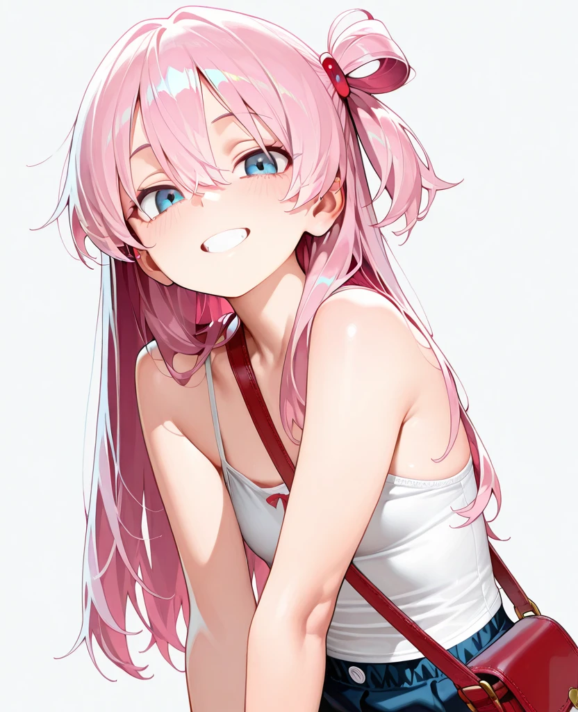 1girl in、A smile、Underwear、Cute underwear、Upper body portrait、Squatting panchira、