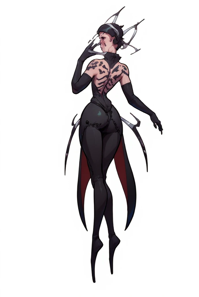 My Hero Academia style, anime Girl, female, Amity Blight, The Owl House, trending on artstation pixiv, (full body shot:0.5), Masterpiece, Perfect Anatomy, Super Detailed, Pale skin, golden yellow eyes, pointy ears, Hair tied into a high ponytail pulled up in front, undercut on the sides, two-tone hair, long purple hair with brown roots, Wide thighs, wide hips, Large breast, full body suit, hero suit, Spotted purple suit, multi-toned suit, purple suit, multi shade purple suit, light purple spot suit, dark purple spot suit, one piece suit, purple symbiote, Claws on hands and feet