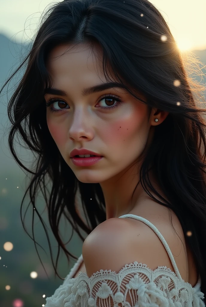 beautiful woman (EPV1ndyKr3jc1:.99): a woman (in Malaysia:1.2), perfect space buns, wearing sexy gray (Off-Shoulder Top), (blood moon in background:1.2), (detailed background:1.1), (face focus), modelshoot style, (extremely detailed CG unity 8k wallpaper), professional majestic (photography by Roberto Ferri:1.1), 24mm, exposure blend, hdr, extremely intricate, High (Detail:1.1), dramatic, soft cinematic light, (looking at viewer), (detailed pupils),8k, highly detailed, rich environment, 4k textures, soft cinematic light, elegant, ((((cinematic look)))), soothing tones, insane details, hyperdetailed, ("In Jernau we trust!":1.1)