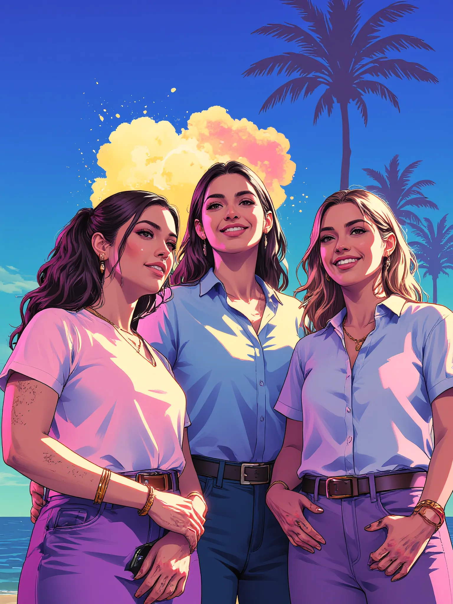 (0518) GTA BFF beach vibes! 🌴💕 - Three people