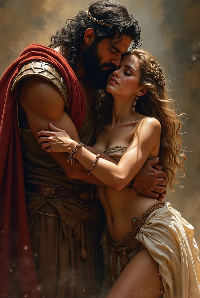 full body, , three females knee greek with cloak, female greek take a bath, painted of rugged zeus and queen hera, god of thunder, female greek god, white hair, masculine, maturdsome, upper body, muscular, hairy torso, fantasy, intricate, elegant, highly detailed, digital painting, artstation, concept art, smooth, sharp focus, illustration, art by gaston bussiere and alphonse mucha, almost naked