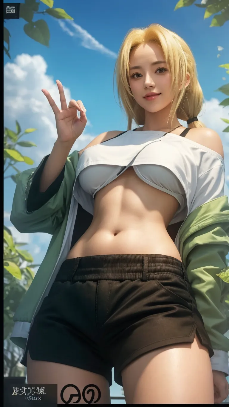 1female,Small loli, 独奏,(Background with:,Angkor Wat,the rainforest,lotus flower) She has short blonde hair,bobo head,,seen from the front, standing in forest, mostly cloudy sky,(((tmasterpiece),(Very detailed CG unity 8K wallpaper),best qualtiy,cinmatic lighting,detailed back ground,beatiful detailed eyes,Bright pupils,Black eyes,Snow-whiteskin,Redlip(Very fine and beautiful),(Beautiful and detailed eye description),ultra - detailed,tmasterpiece,))facing at camera,A high resolution,ultra - detailed),revealing breasts,Bare genitalia, Bulge,legs are open,Raised sexy,Camel toes,Flushed complexion,Desire for dissatisfaction,frontage,elementary student(Wearing:headset on head,green colored bomber jacket)