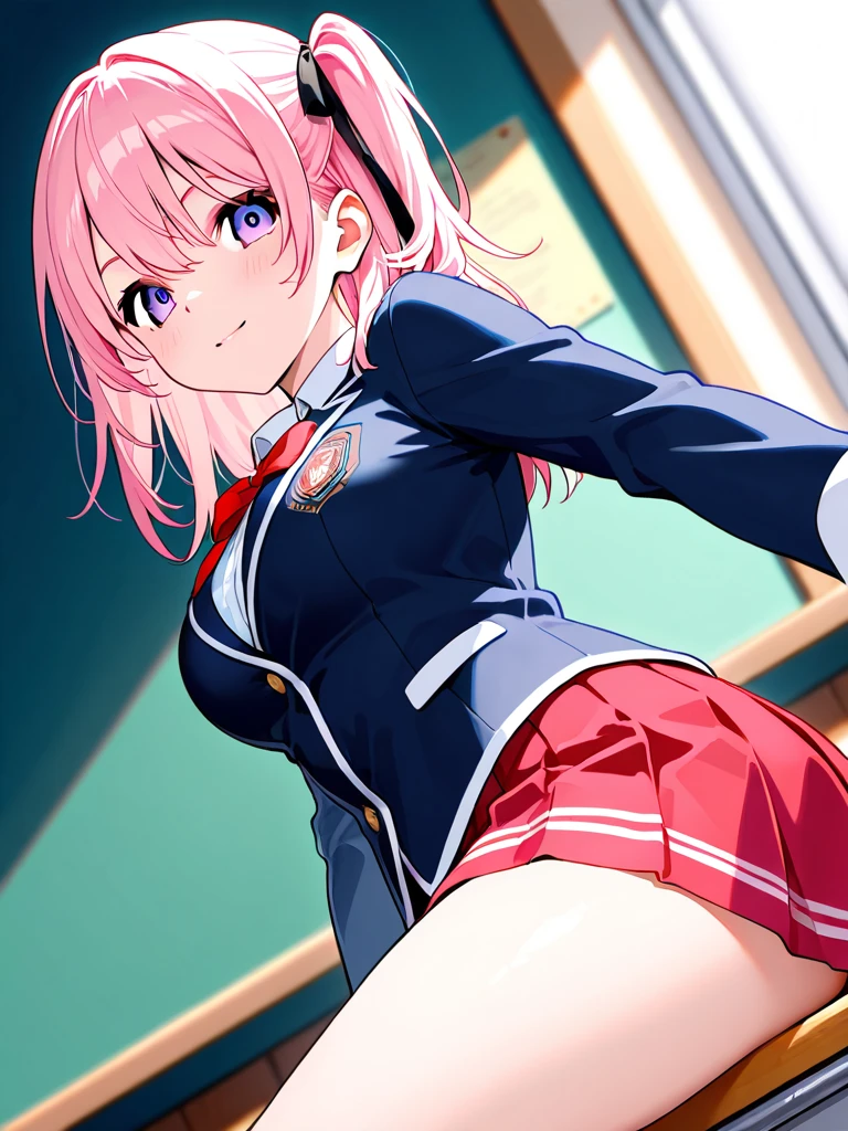 1girl, masterpiece, highres, upperbody,blonde hair,pink hair, blue eyes, multicolored hair, RikaKawaiR4,red jacket,choker 1boy, Sex, Penis and Veginal Girl on top Ass