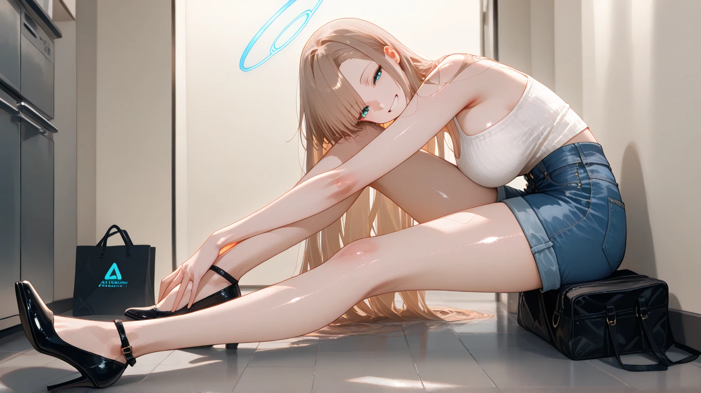 neat blonde long hair sexy wet lolita clothes squatting with open legs beautiful girl very thin legs embarrassed look camel toes