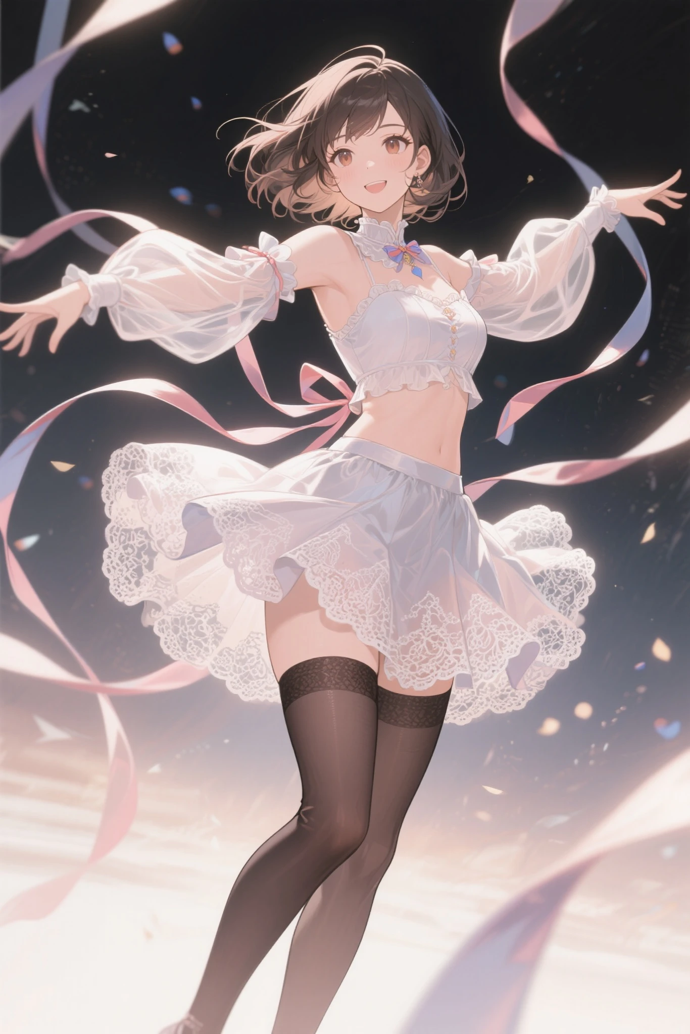 Girl dancing ballet in the studio,romantic style, warm and soft colors, fine details on the tutu and hair, lighting from the window, vintage atmosphere, (Best masterpiece, highest quality, 16k, super detailed),upper-body shot,illustration,