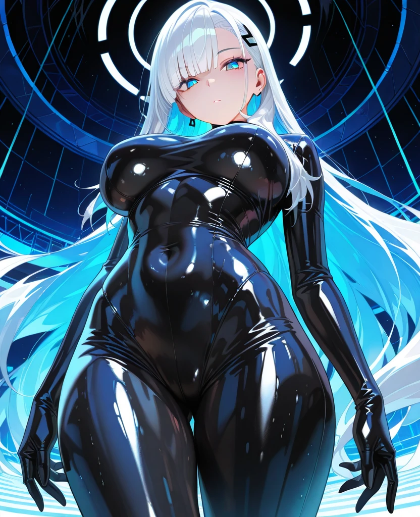 (Obra maestra, La mejor calidad, ultrahigh resolution),1girl,Cara hermosa y detallada, ojos detallados,(Chica calamar,tentacles), Traje corporal, ,en la playa, Noche,((Tema gris y azul)),cubierto de limo negro