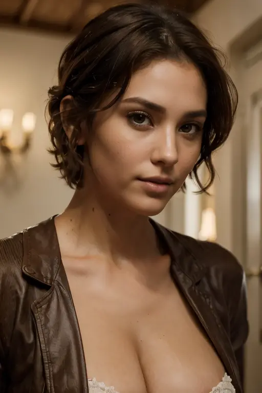best quality, masterpiece, 4k, absurd res, UHD, ultra-detailed, detailed eyes, detailed skin, detailed hair, detailed face, (face of Dua Lipa:Alicia Vikander), detailed fabric, (ung beautiful girl, solo:1.1), working class hero, riot in the background, comunist, ragged clothes.