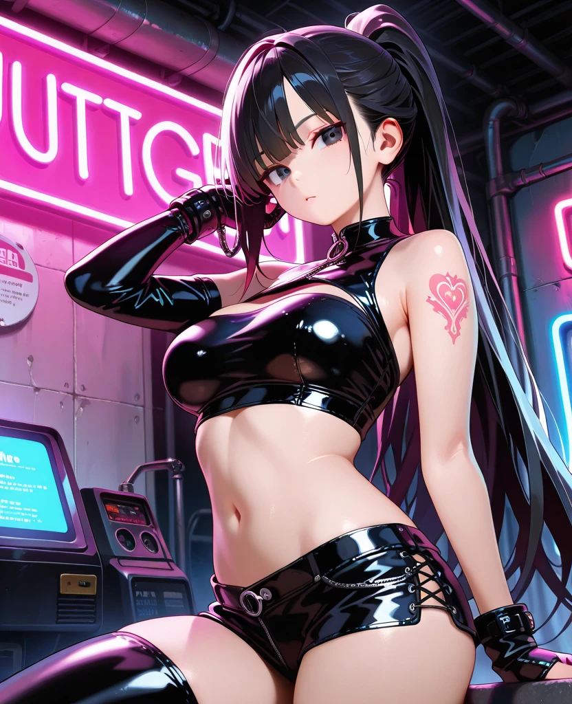 (view_hand, pink vibrator remote switch in view_hand, view:1.2), best quality, Super Detail, masterpiece, Ultra HD, 8k, ridiculous, Cowboy shooting, Fuzzy, 1 girl, Focus on girls, Awkward, blush, charming, Close your eyes, open mouth,with tears in eyes, Saliva residue, The hem of the skirt is wet, Brushed, Vibrator line bulge, Vibrator in garter belt, tifa lockhart, The Last Vision, White short top, Low-cut,Cleavage close-up,Elbow pads, 露指hand套, Suspenders, Pencil Skirt, White T-shirt, sexy look, Short skirt, mini skirt, Pencil Skirt Subway car interior background, In the crowd,