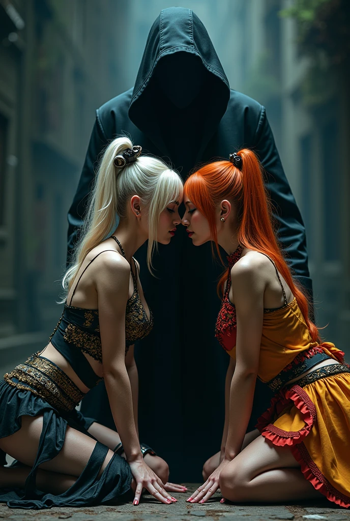 intricate detail, A close-up photo of cyberpunk:.7 vampire:.2 goth women of different ages and sizes wearing various goth outfits and poses, glowing red eyes, glossy scarlet red lips, pale porcelain skin, long hair, short hair, brunette, redhead, blonde, laughing, staring angrily near a alcohol stall, (London Piccadilly circus), very detailed, Cinematic lighting, with volumetric rays and bloom effect, rain, (shallow depth of field:1.2), bokeh:1.2, sharp focus detail, dramatic lighting ,night time, photorealistic digital art trending on Artstation 8k HD high definition detailed realistic