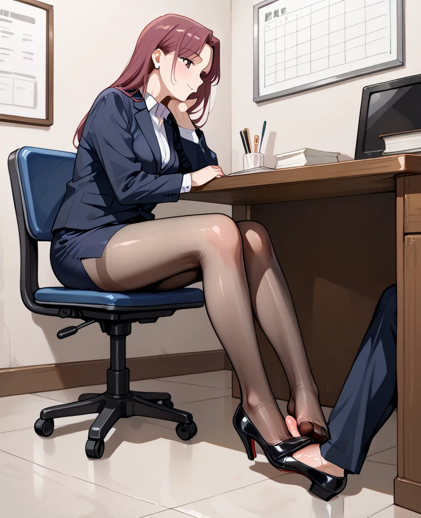 (Full body photo, standing, feet on the floor)) a woman with short blonde bob, elegant dress and blazer, tied to an office chair, barefoot ,wrists and legs bound, tape gag, sitting in a teacher's office, dramatic, cinematic lighting, photorealistic, highly detailed, hyper-realistic, 8k, masterpiece