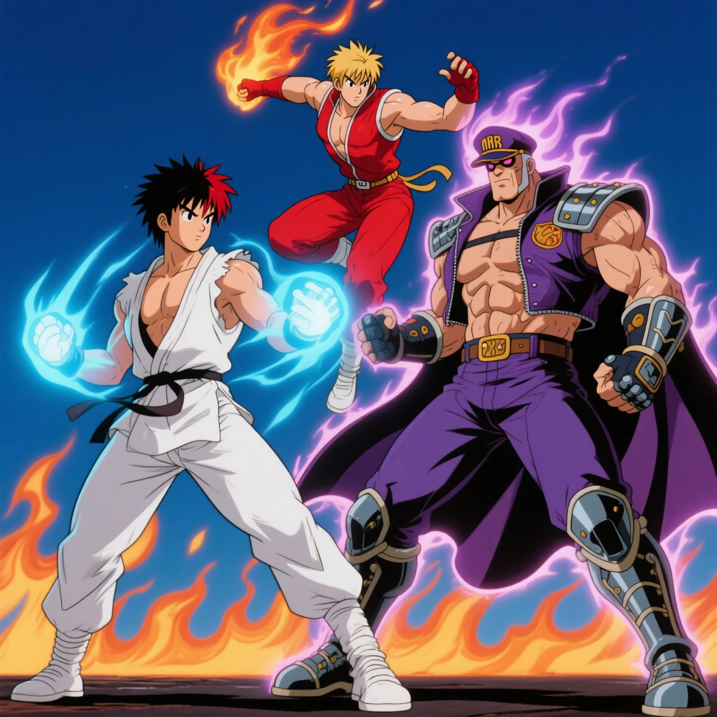 Hokuto no ken kenshiro vs raoh hyper realistic super detailed Dynamic poses