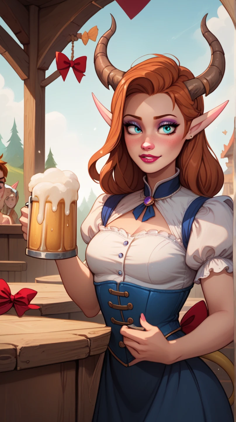 score_9, score_8_up, score_7_up, source_realistic, relaistic, 1girl, blue eyes, pov, closeup, astrid hofferson, oktoberfesrt, oktoberfest costume, holding big beer mugs, cum on face.