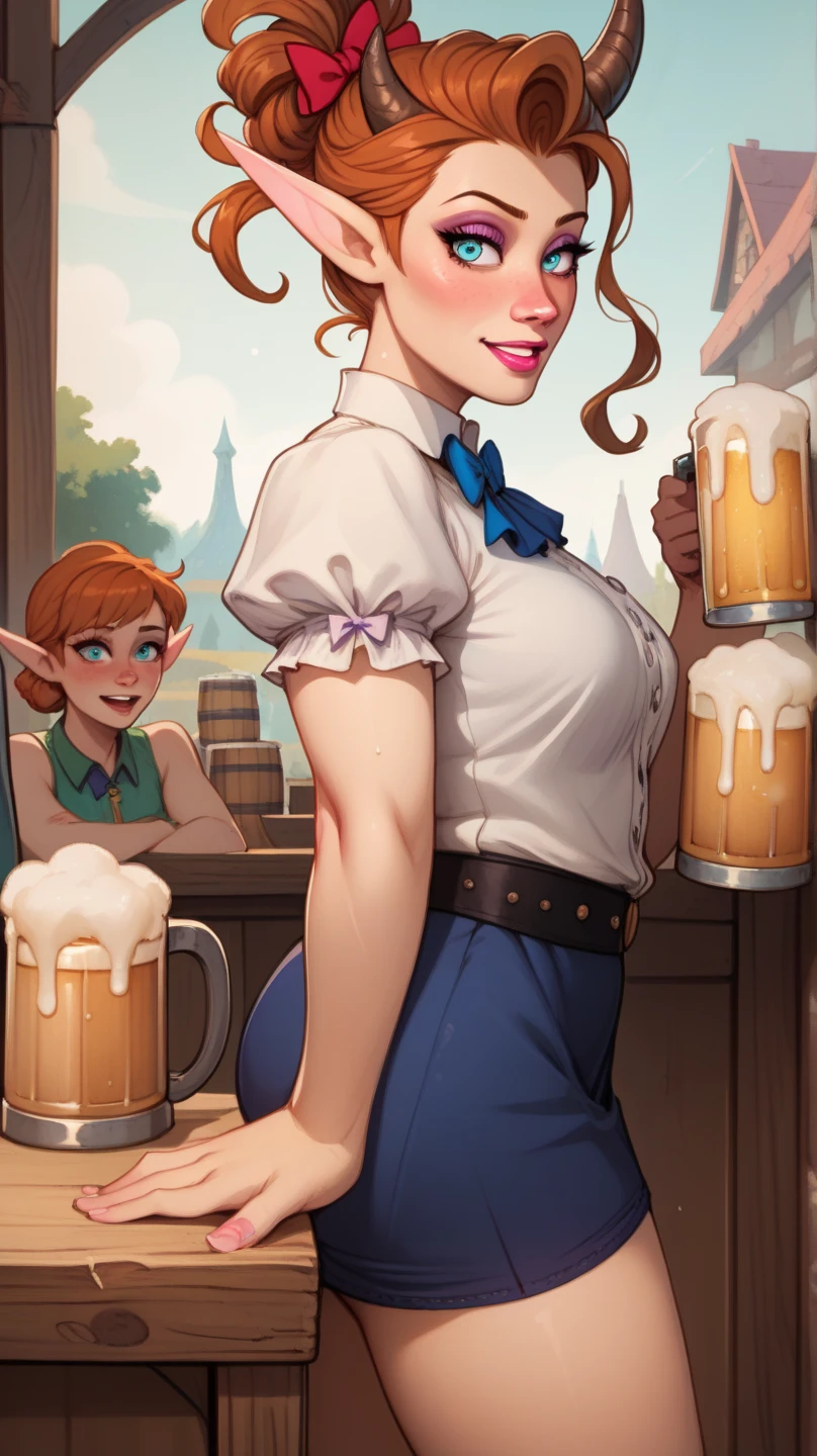 score_9, score_8_up, score_7_up, source_anime, ,Helen Parr, ,dirindl, octoberfest, beer hall, traditional german clothing, cleavage, looking at viewer, slutty, large breasts, wide hips, breasts, dress, holding a tray of beers,beer steins , exposed breasts, , nipples, black corset, breasts, short skirt, sagging breasts, cowboy shot, indoors, skimpy, detached sleeves, solo, short skirt, exposed breasts, nipples, tiny poofy skirt, poofy sleeves, ruffles, lace, corset, waist apron, exposed breasts, breasts, topless, green and black dress