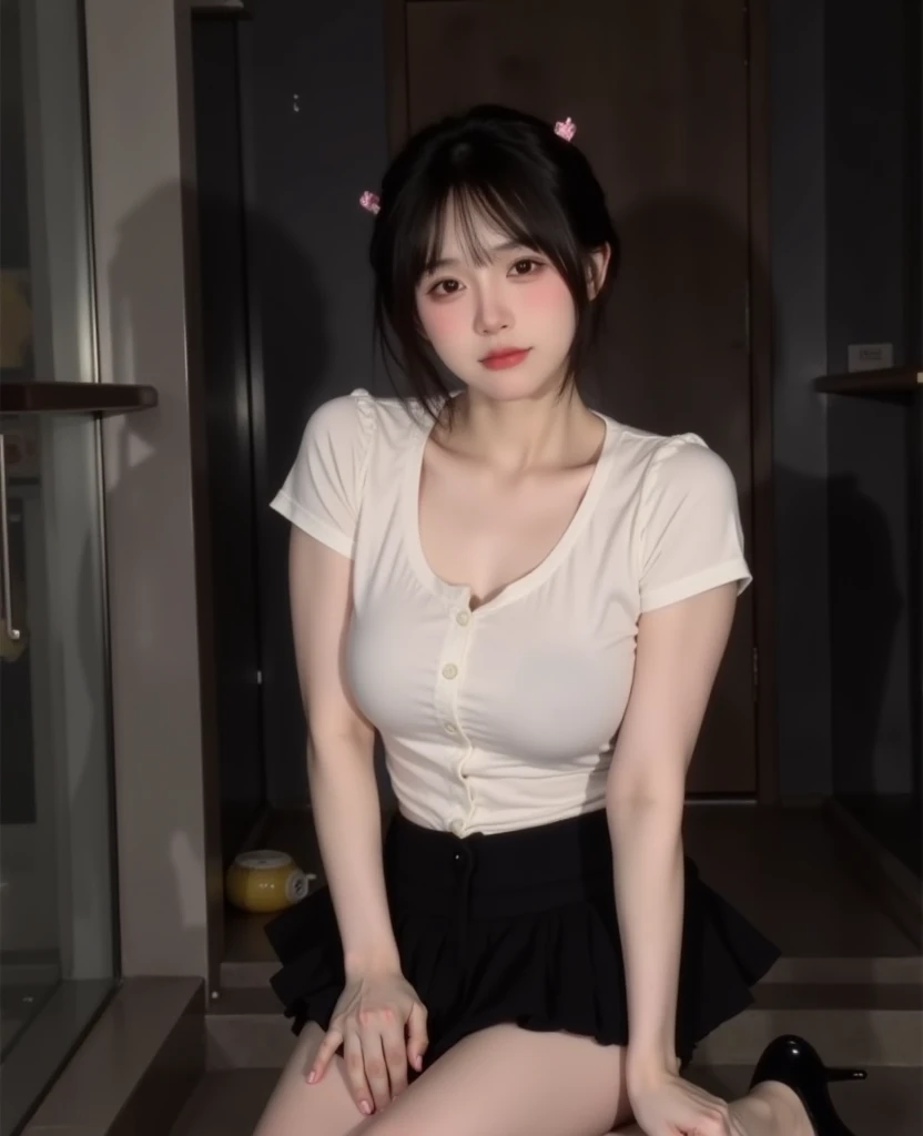The only 16 year old beautiful girl、NSFW、Super detailed、High resolution、transcendental beauty highest quality、masterpiece、Please wear knee socks、Majimix Real、(RAW photo:1.2)、(Photoreal:1.4)、beauty in the details、and delicate expression、At a crowded and stylish open cafe、(Torn waitress uniform、I can see your nipples:1.5)、waitress costume、Waitress hat、blonde、brown hair、twin tail hair、Short ponytail hair、ribbon in hair、((you can see me))(squat)、eyelash、sparkling eyes、glossy lips、beautiful and detailed eyes、((Japanese beautiful girl))、very detailed expression、highly detailed face、movie lighting、positive、((dynamic pose))、((open stance))、(Super mini skirt is torn、I can see your pussy:1.8), waitress costume、Nameplate、 (Accurately represents the shape of the female genitals:1.5), (Detailed depiction of the labia minora, vaginal opening, Detailed depiction of the clitoris:1.5), (Open your legs wide and raise your knees:1.8)、(Limb restraint:1.6)、(Switch on remote control vibrator:1.8)、thin legs、(Open your mouth wide and see your tongue:1.7)、panting with sexual pleasure、(feel the climax of ecstasy:1.6)、open your mouth wide and scream、shame、Cheeks flushed slightly、Heartbreaking cry