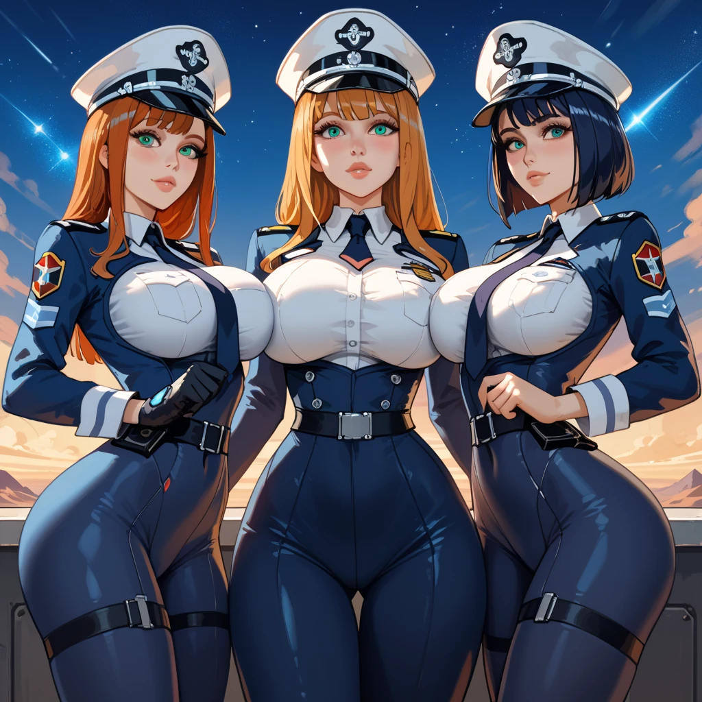 firefighter girl, sexy body, ((big breasts)), cleavage, big hips, thick thighs, beautiful face, beautiful eyes, smiling, blushing, standing, (various hair colors, various eyes colors, various hairstyles), ((firefighter uniform, firefighter woman, firefighter, firefighter gears)), perfect hands, perfect fingers, high quality picture, high resolution, very detailed, 8k resolution, opening shirt, full body shot, full body