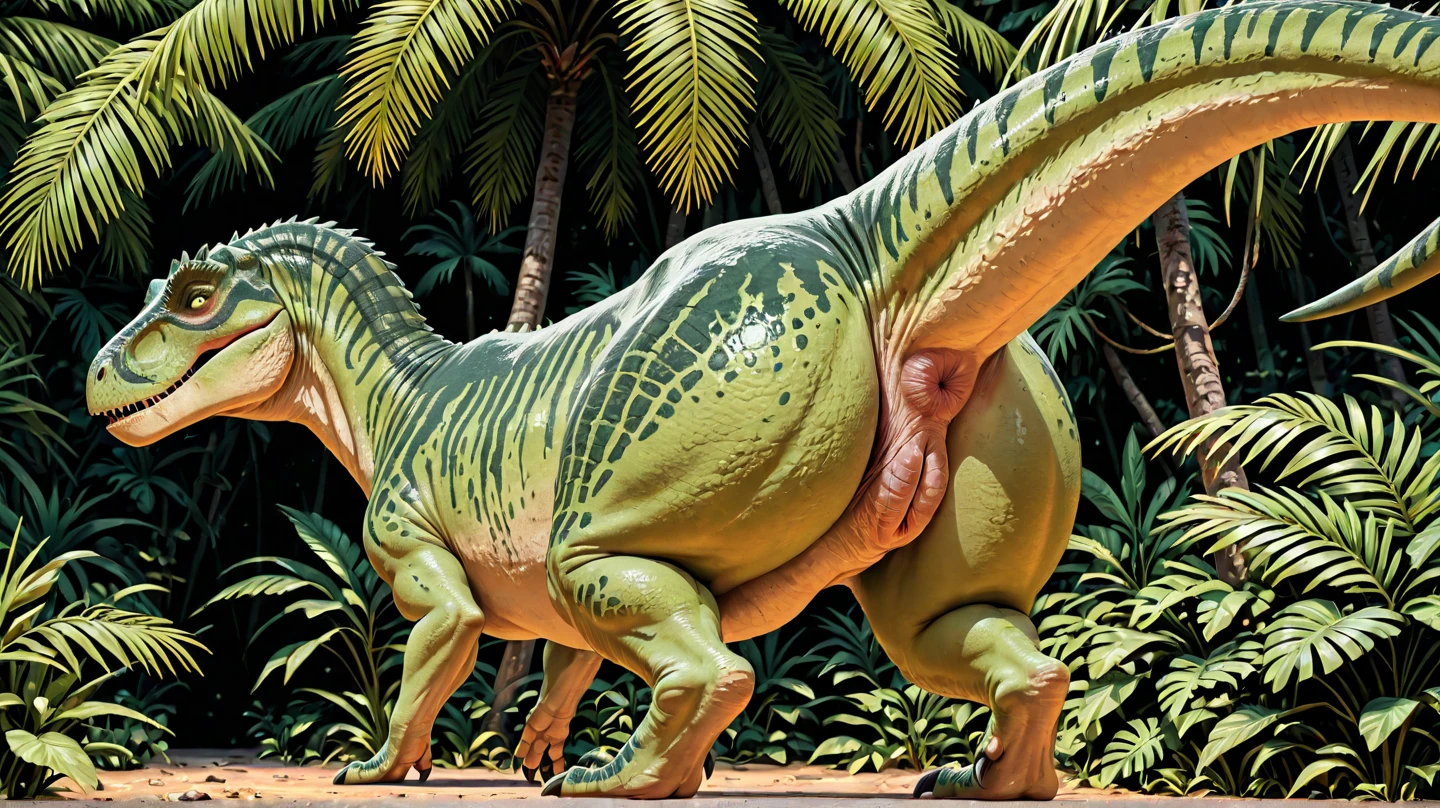 ((masterpiece,best quality)), absurdres, Velociraptor_Dino, male, feral, penis, balls, big penis, big balls, hyper penis, hyper balls, uncut, foreskin, nipples, feet, big feet, humanoid feet, plantigrate, 3 toes, leaking, pre, pre cum,