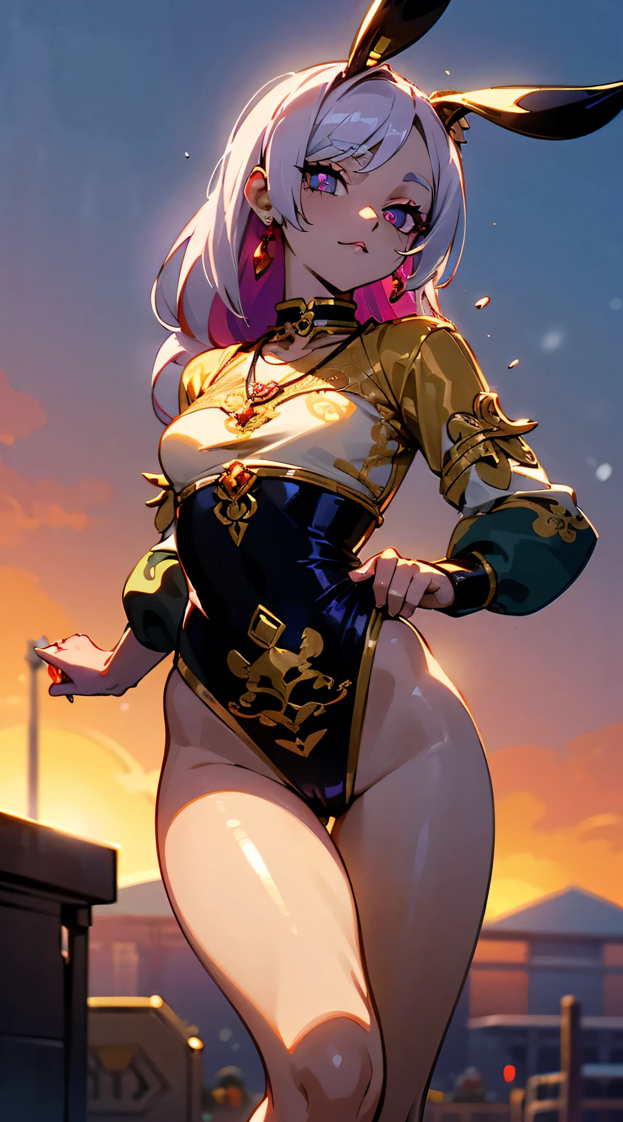 (((masterpiece))), 4k resolution, highly detailed, (((extremely detailed eyes))), detailed background, luminous lighting, crystal clear eyes, blue eyes, high quality, high resolution, ultra-detailed, 8k, best quality, (1girl), ground, shadow, backlight, light particles, thick filters, (((muscular thighs))), (masterpiece: 1.3), (best quality: 1.2), (super fine illustrations :1.2), (masterpiece), (masterpiece), high quality, high detail,(SOLO:1.4),((round image)), 1girl, (kamisato ayaka), smile, blush, closed mouth, thick , medium breasts, (((white hair))), on the beach at night with a starry sky and a full moon in the sky, from above, (full body photo), (muscular belly), (((in a very short bikini)) ), facing the camera, barefoot, (((showing her beautiful muscular legs)))