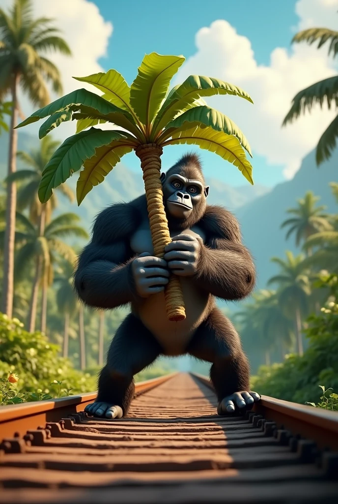 ape in a waterpark, holding an umbrella, water, splashing, drops, unhappy expression,
cartoon, highly detailed, 4k