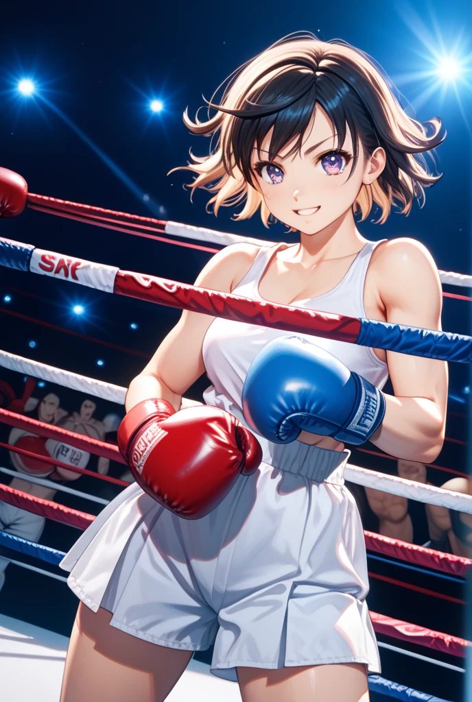 masterpiece, best quality, source anime, official art, 8k, ultra-detailed,very aesthetic, absurdres, perfect anatomy, dramatic angle, a Women's wrestling match, Olympic, indoor, cinematic lighting, newest, Perfect Hands