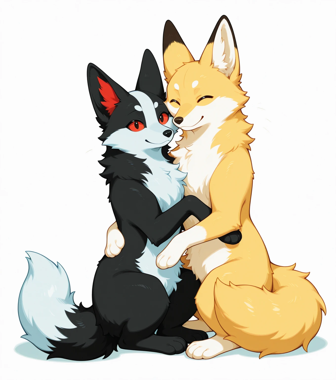 Dog boy and fox girl,Couple, 4K quality, High resolution,Holding hands, Deep Kiss,Drooling,Wearing a red collar,A loving face,
I'm crying in my bed,Beautiful night window,