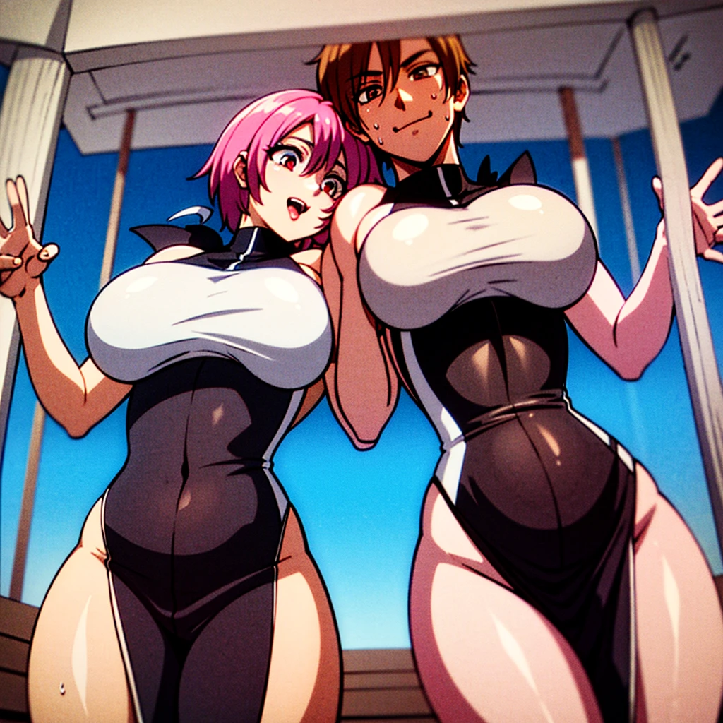 leotard、Angle from behind、back、、leotard、Ultra-detailed illustrations、Ultra-precise expression、masterpiece、Highest quality、ultra High resolution、High resolution、Hiromitsu Takeda Style、White background、Simple Background、One girl、solo、Mash Kyrielight、light purple hair,short hair,hair over one eyes、Purple long gloves、Rider Suit、purple heel boots、Purple eyes、Open your mouth、blush、Large Brea Breastsles、Choker orts、Whath、Sweat、Glowing Skin、shiny skin、Front angle、View your viewers、