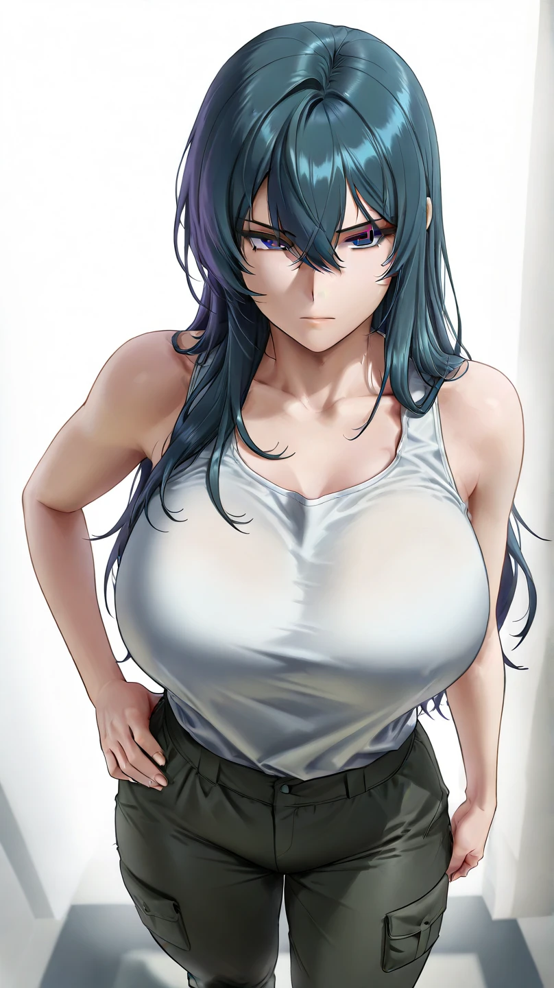 <lora:MitsurugiMeiyaV3:0.7> mitsurugimeiya, huge_breast, standing, solo, Black_sweater_Blue_skirt_Black_pantyhose_Black_shoes,, masterpiece, best quality, detailed face, detailed eyes, highres,