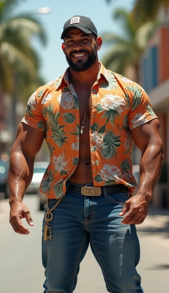 Muscular man in gay boxers
