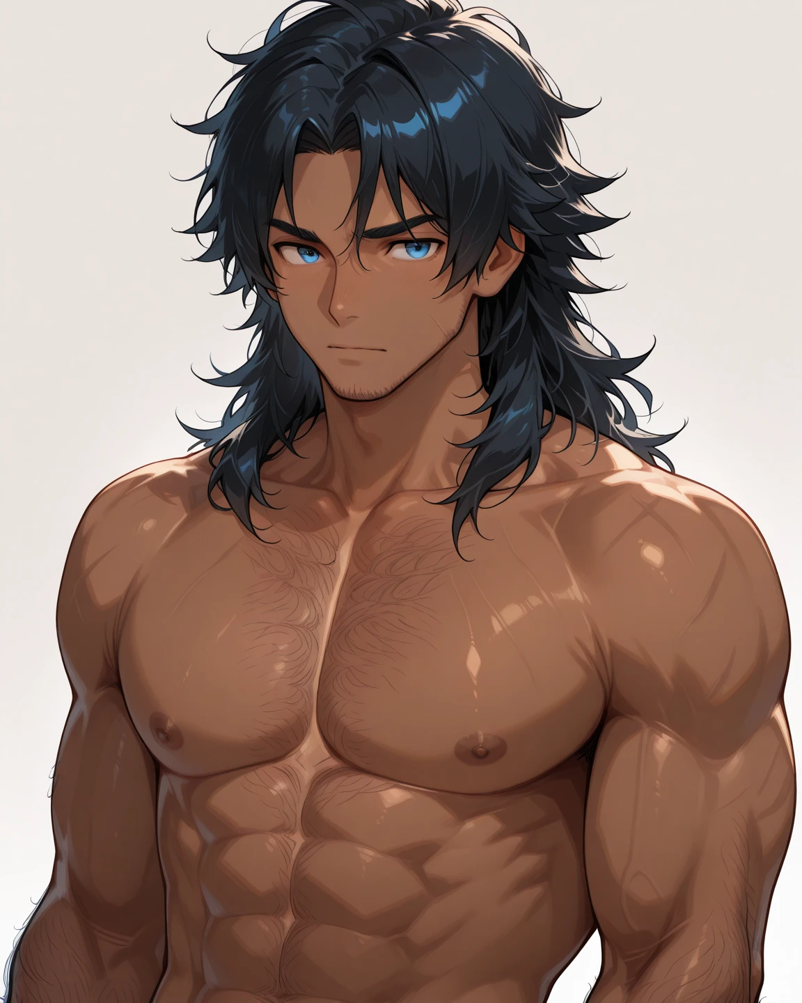 Anime masculino com longos cabelos pretos e sem camisa, homem bonito anime, cara bonito na arte demon slayer, yellow eyes, pose de anime bonito, personagem de anime masculino, cara de anime alto com olhos azuis, Sylas, musculoso!!, estilo anime masculino, badass anime 8 k, handsome japanese demon boy, musculoso!, Retrato anime de um homem bonito, jovem homem de anime