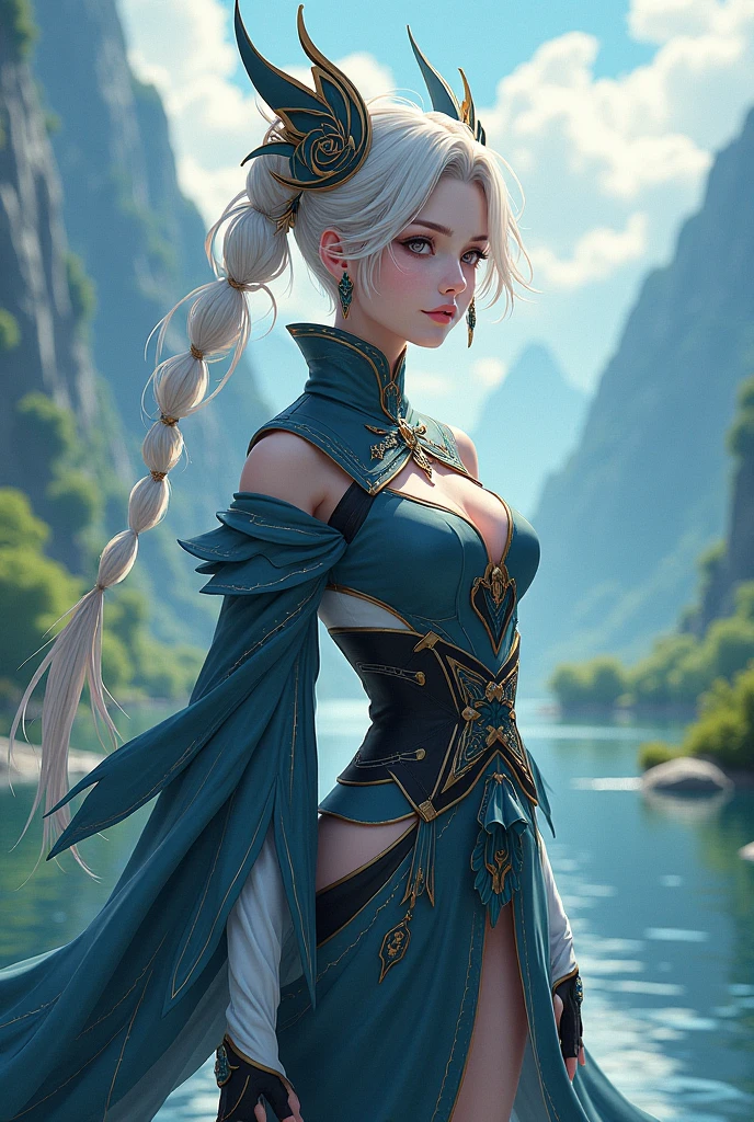 ((melhor qualidade)), ((obra-prima)), (detalhado), Empress Dragon "Margot Robbie", olhos realistas, cabelo preto, olhos azuis, seios pequenos, vestido de setin koreano sensual, paisagem maligna, ethereal beauty, (Fantasy Illustration:1.3), olhar encantador, pose cativante, garota solo, charme sobrenatural, mystical sky, noite enluarada, cores suaves, (paisagem nublada detalhada:1.3), (alta resolução:1.2) (Blue dragon flying in the sky) vestido, sobre uma colina, An army passing far into a canyon below.