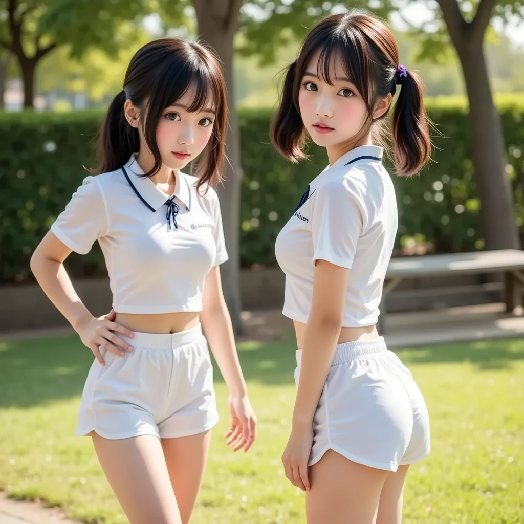 ((David Hamilton:1.37, White and vibrant colors))、(Small  loli twins:1.37)、{(Dynamic Angle)|(From the side)|(From the back)|(From below:1.2)}、{(((Kiss face to face)))|(Standing full body:1.2)|Wide Shot}、{(Floating Hair:1.2)|(Strong winds)|(Ass Focus)}、8K highest quality、((masterpiece:1.2、Photo-Realistic:1.4)), { Kodachrome | Realistic | photoRealistic | born }、((A KAWAII face with attention to detail、Glittering Ivory Skin))、Very detailed、Smooth Shading、{Zoom Layer|Clear and focused}、Soft lighting with numerous follow lights、{Childish|Huge cleavage:1.37}、((White small panties uniform:1.37))、{Flowers|wreath|smile|Confused|Attractions|Different types of hair colors}、{(Particles of light:1.2)|(Lens flare)|(Luminous Particles:0.6)}、{Forest Lakeside|Lakeside Cottage|Before Dawn|Magic Hour|Morning Glow|It was foggy}、{ Body proportions and limbs are anatomically correct | ((No extra limbs)) } .