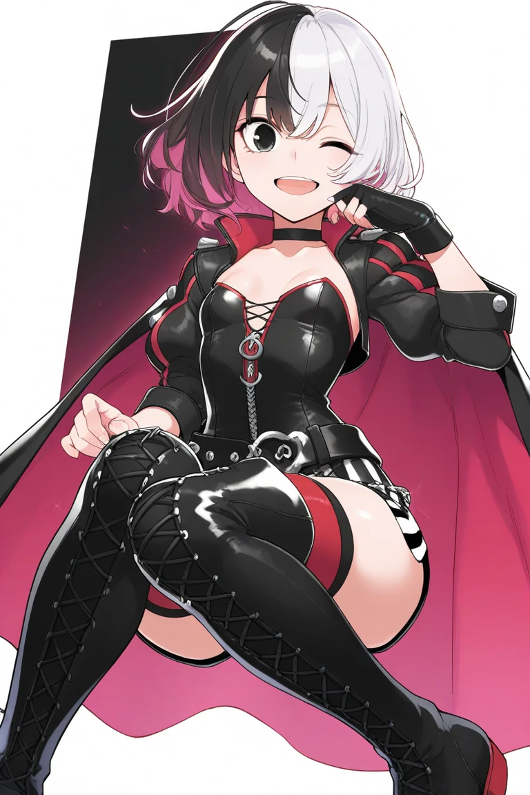 （top-quality，8K，tmasterpiece：1.3）Beautuful Women，1 girl，Very fat，Short white hair，（Crawl on the floor，spread their legs：1.2）Super detailed face，Highly detailed lips，Detailed eyes，Stick out the huge tongue downward，Eyes looking upwards，Be red in the face，The pupils are heart-shaped red，Lewdness，Pure desire，White liquid flows from the lower body，hight contrast
