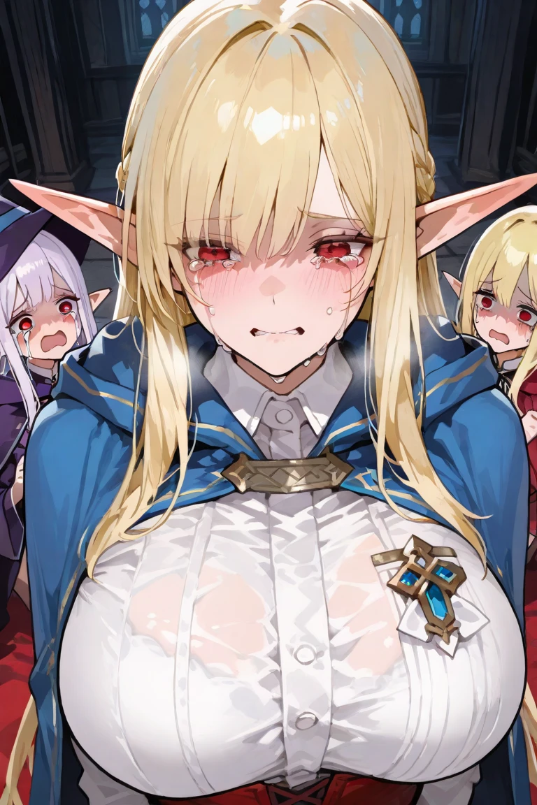 full body figure、Obscene lines:1.3、(((can put penis in mouth))),(((collective rape:1.3,Sex with multiple guys:1.3,gang rape:1.3))),(((in the forest))),(((NSFW:1.3))),(((defeat))),(((penis slides in and out of pussy:1.3))),(((elf:1.3))),(((blonde、long hair、long eyes、blue eyes、white skin、long ears))),(((cloak))),break,(((naked:1.3))),(((Tears of despair))),(((Sweat:1.3))),(((cum bukkake))),break,(((rape:1.3))),(((Broken sword)))
