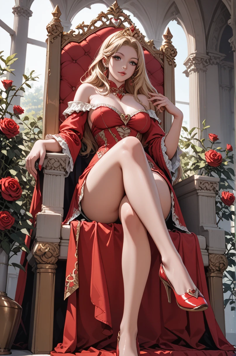 (best quality). (Ultra Detalhado). (1girl), Olhando para o Viewer. (Antecedentes detalhados). belos olhos detalhados. rosto delicado e bonito. (high saturation), seios grandes, droopy breasts, (((sexy date red lingerie outfit))), (((sexy cleavage))), (((sexy legs))), (((heels))),.detailed eyes, detaield hands, detailed face, elf woman, full body